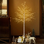 6FT Artificial Birch Tree With Light-1