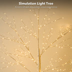 6FT Artificial Birch Tree With Light-3
