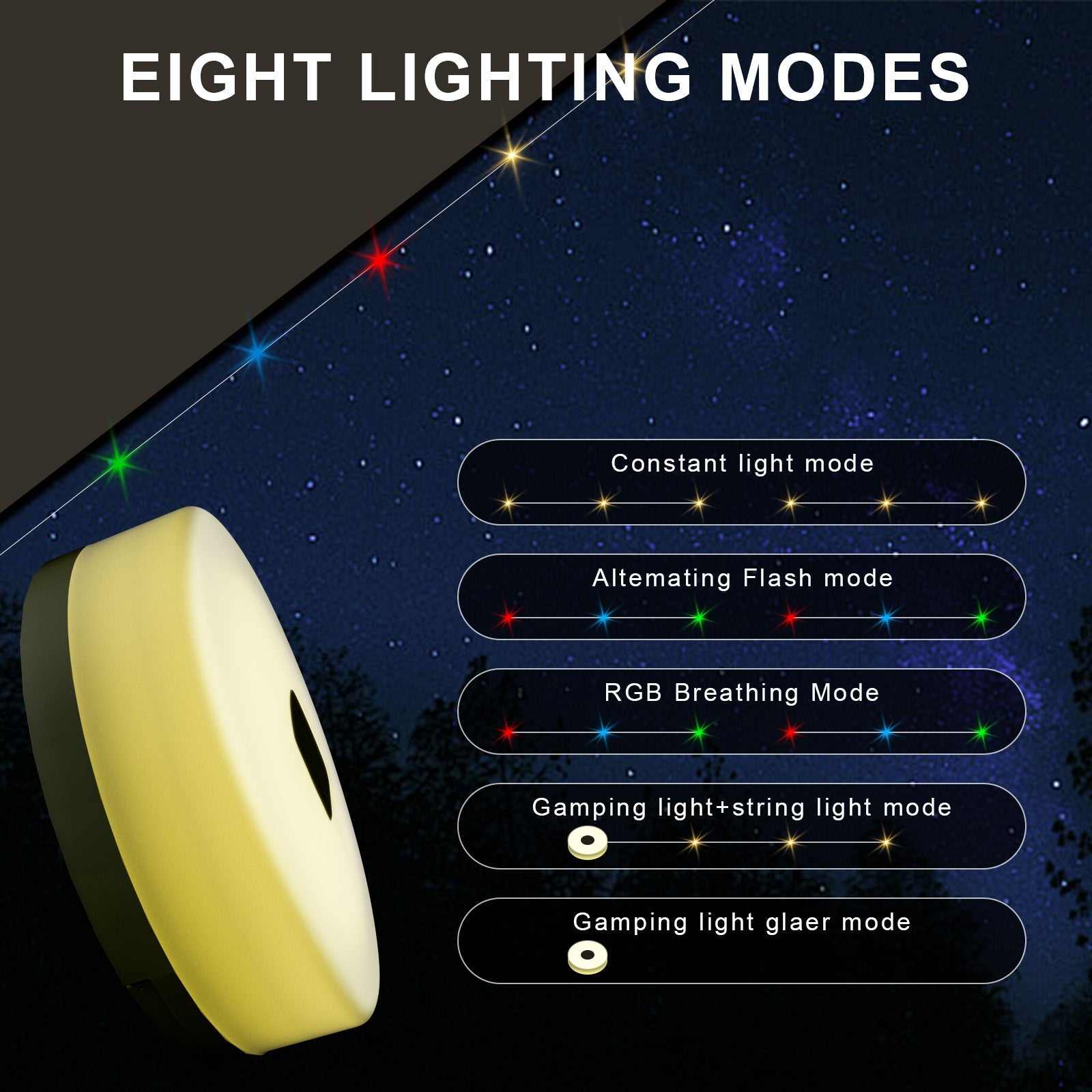 Solar & USB Camping String Lights - 32.8ft, 200 LED ﻿-2