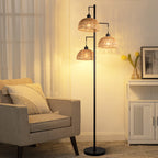 Indoor Boho Rattan Floor Lamp-0