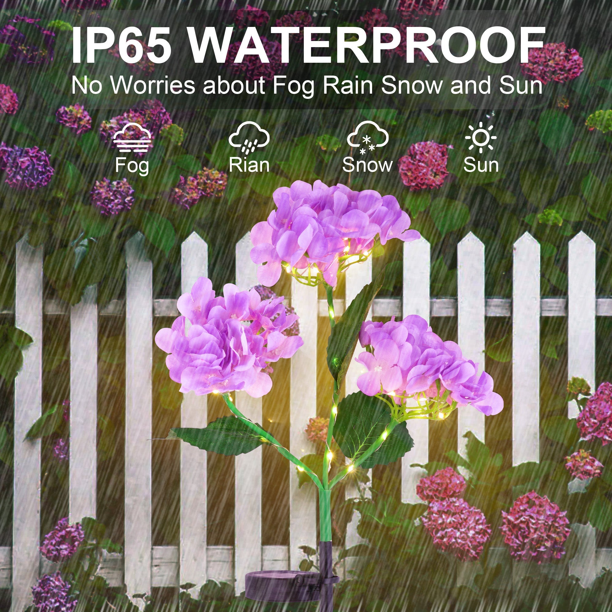 2Pcs Solar Hydrangea Pathway Light-3